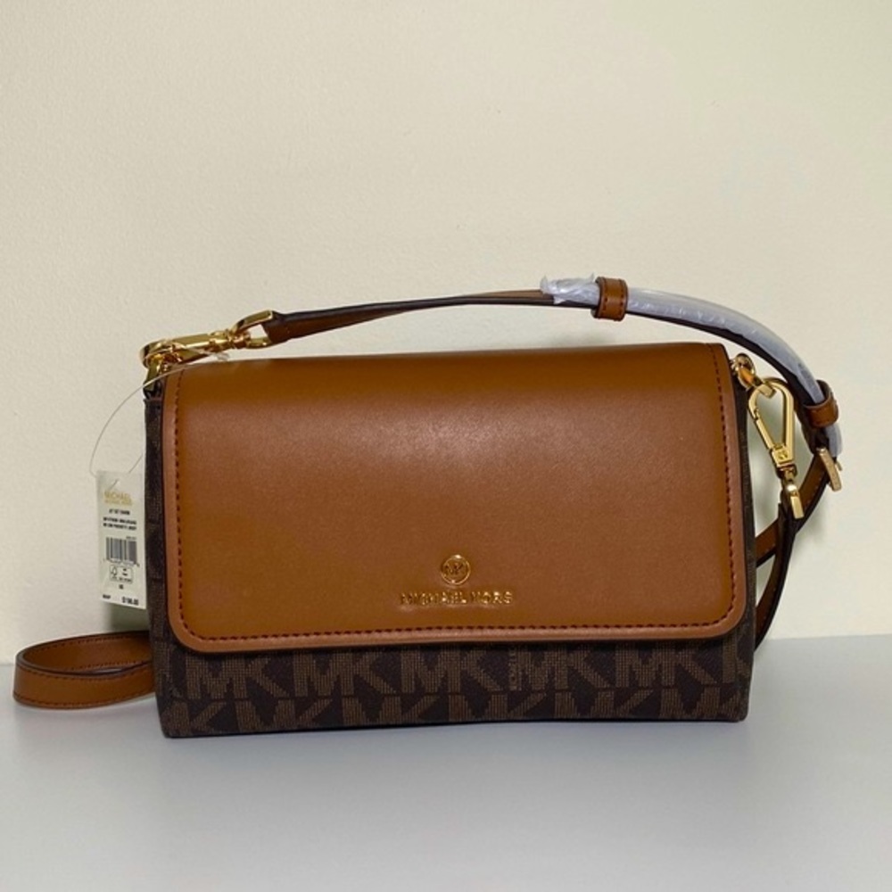 Michael Kors Jet Set Logo Pouchette Crossbody Chain Bag - Picture 2 of 10